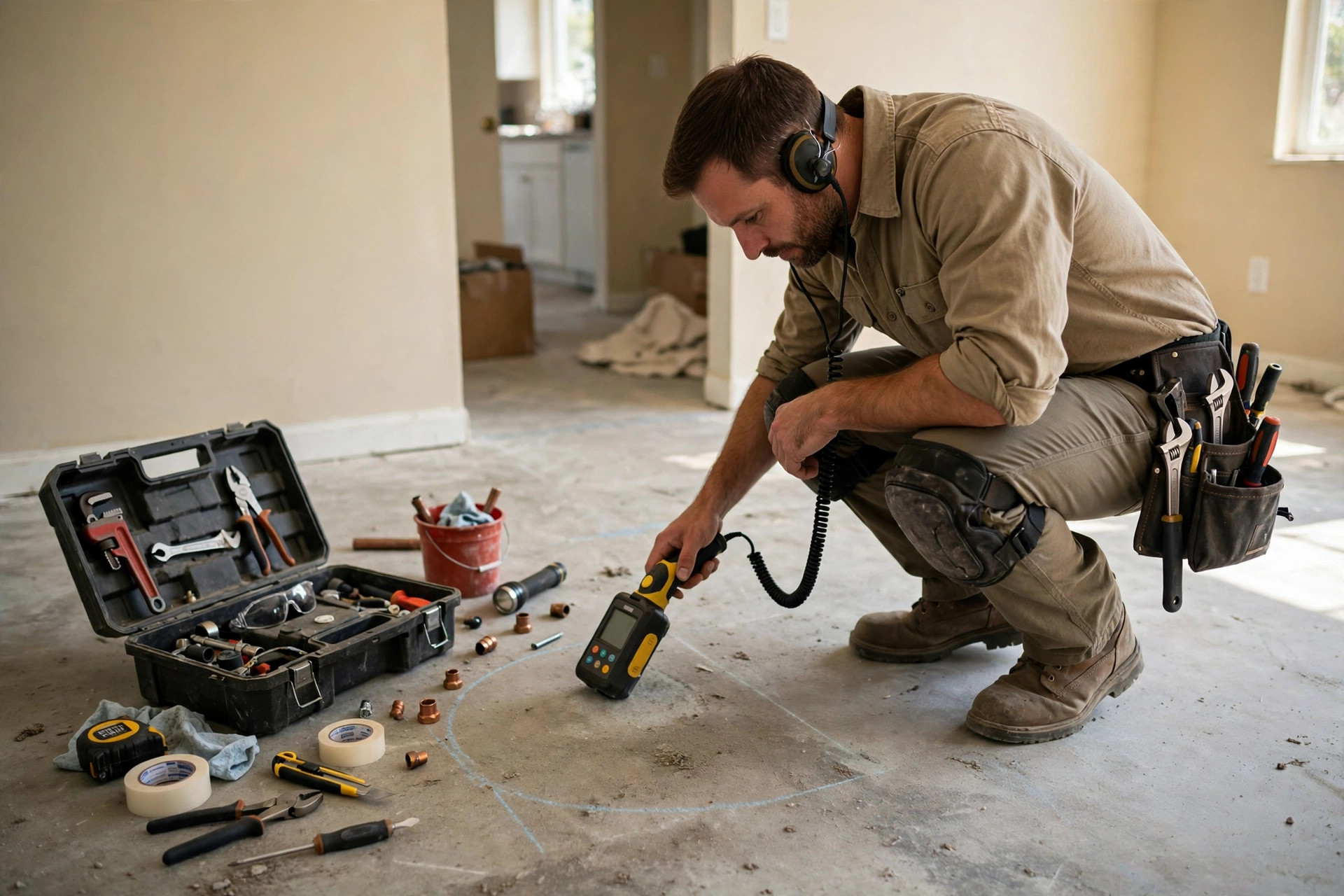Service photo: Slab Leak Detection and Repair